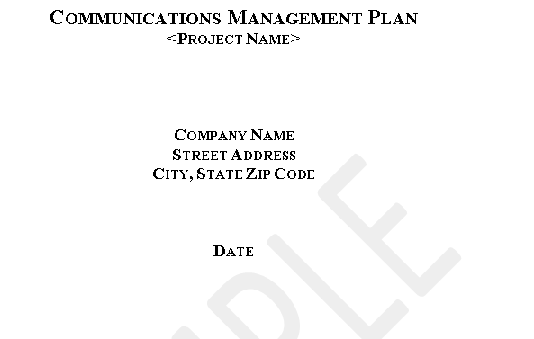 📡Communications Management Plan – Word ⭐⭐⭐⭐⭐