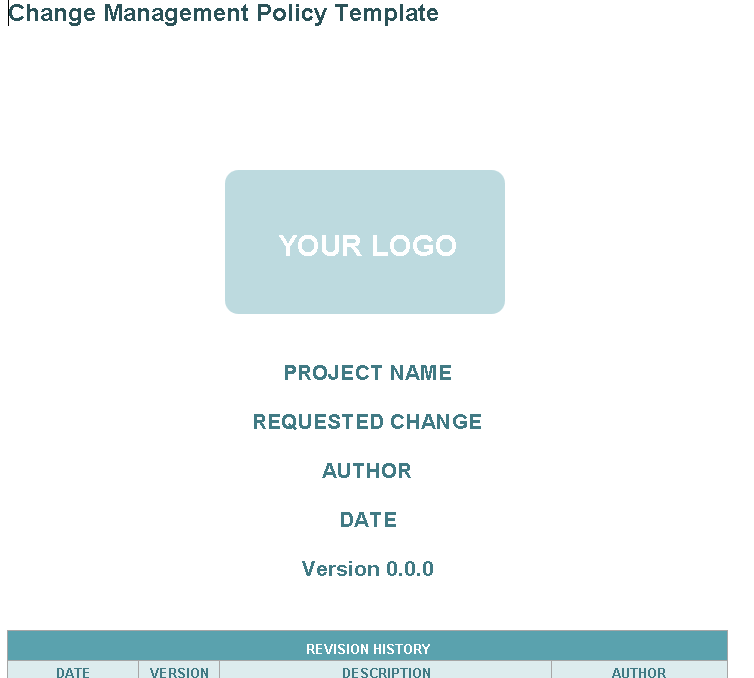 🧾Change Management Policy Template – Word ⭐⭐⭐⭐⭐