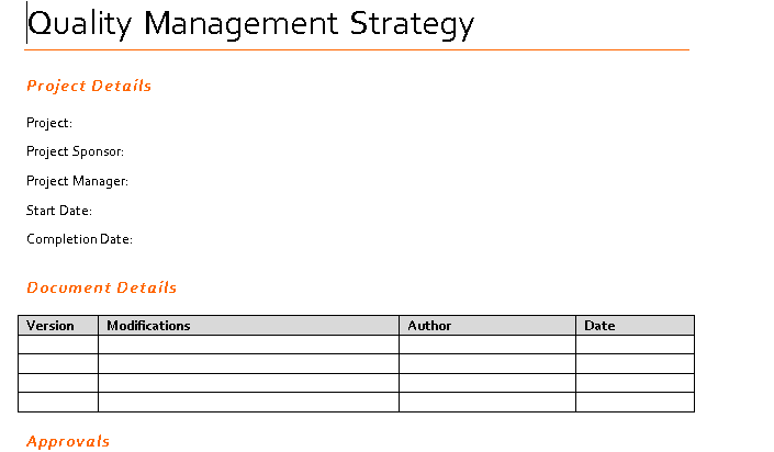 📋 Quality Management Strategy Template - Word ⭐⭐⭐⭐⭐