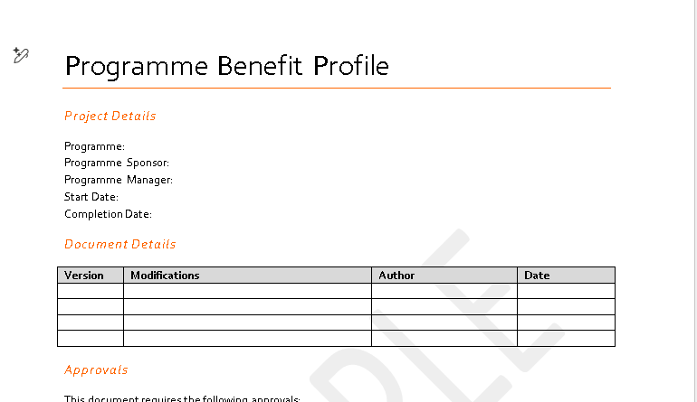 🎯 Programme Benefit Profile Template - Word  ⭐⭐⭐⭐⭐