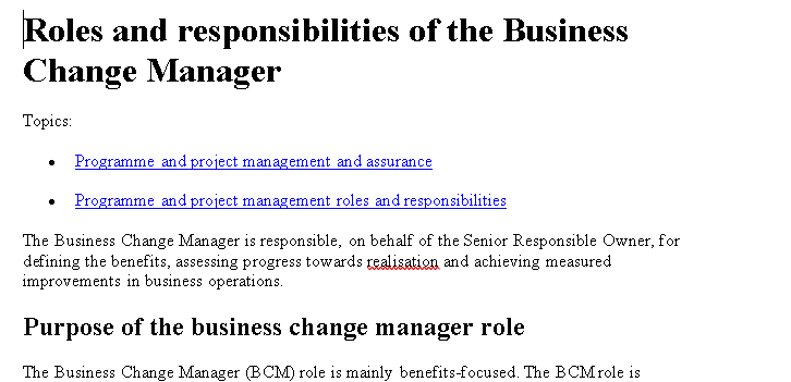 🔄 Business Change Manager Role Profile - Word ⭐⭐⭐⭐⭐