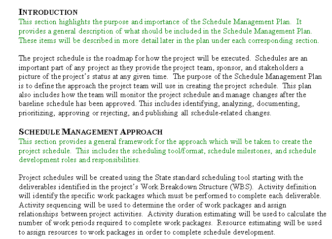 📆 Schedule Management Plan Template - Word ⭐⭐⭐⭐⭐