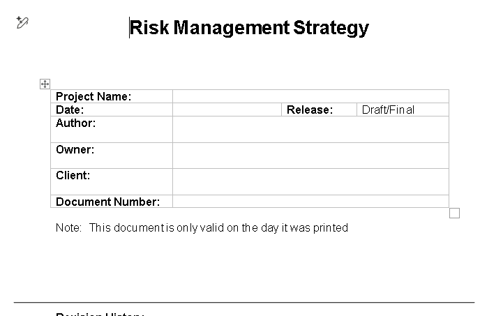📘 Risk Management Strategy Template - Word ⭐⭐⭐⭐⭐
