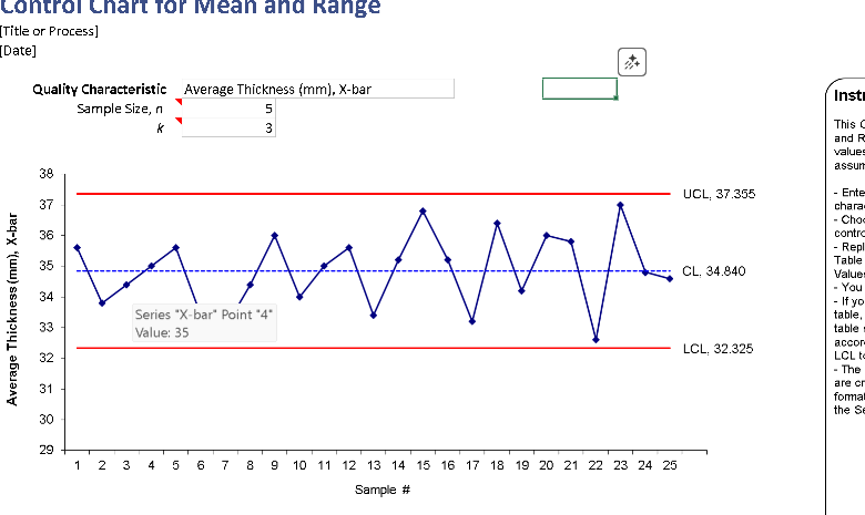 📊 CONTROL CHART TEMPLATE – X̄-R & X̄-S - Excel ⭐️⭐️⭐️⭐️⭐️