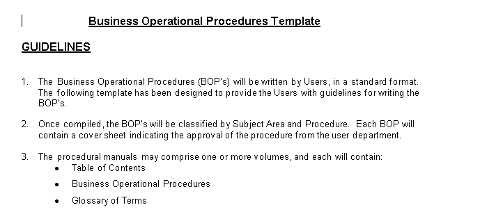 📄 BUSINESS OPERATIONAL PROCEDURES TEMPLATE – WORD ⭐️⭐️⭐️⭐️⭐️