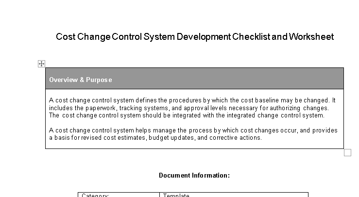 📄 COST CHANGE CONTROL SYSTEM DEVELOPMENT CHECKLIST – WORD ⭐️⭐️⭐️⭐️⭐️