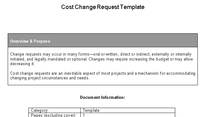 📄 COST CHANGE REQUEST – WORD ⭐️⭐️⭐️⭐️⭐️