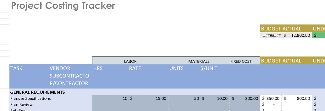 📊 COSTING TRACKER – EXCEL ⭐️⭐️⭐️⭐️⭐️