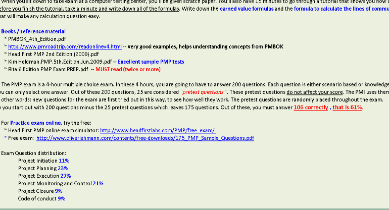 📄 PMP NOTES – EXCEL ⭐️⭐️⭐️⭐️⭐️