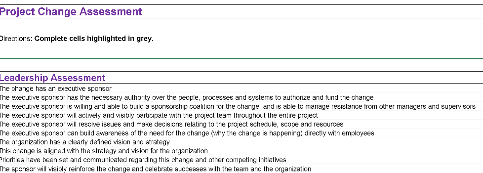 📊 PROJECT CHANGE ASSESSMENT – EXCEL ⭐️⭐️⭐️⭐️⭐️