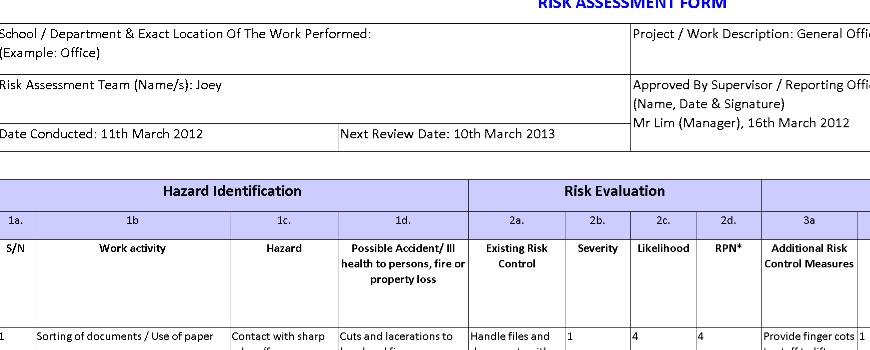 🧾 Risk Assessment Form (Excel) ⭐️⭐️⭐️⭐️⭐️