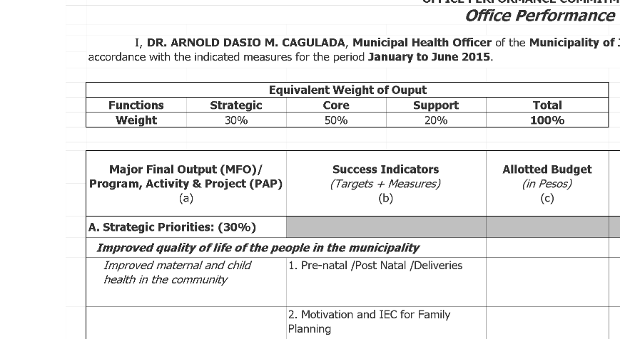 🏛️ SPMS OPCR Template (Excel) ⭐️⭐️⭐️⭐️⭐️