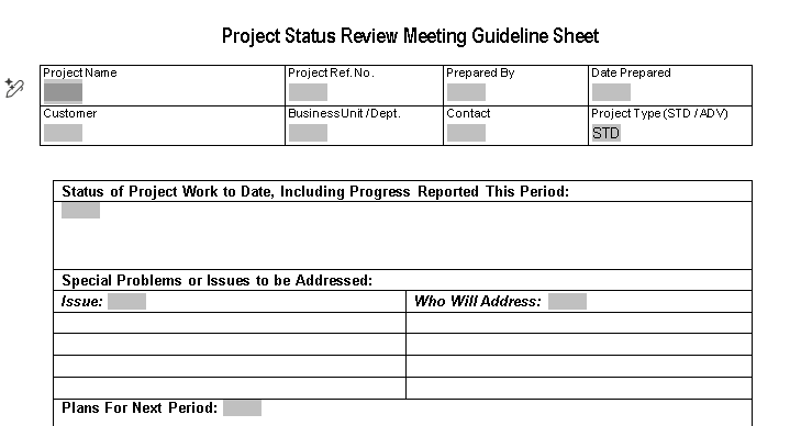🗓️ Status Review Meeting Guideline Sheet – Word ⭐️⭐️⭐️⭐️⭐️