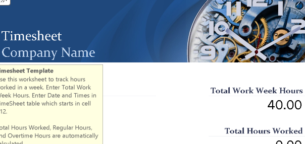 Timesheet – Excel ⭐⭐⭐⭐⭐