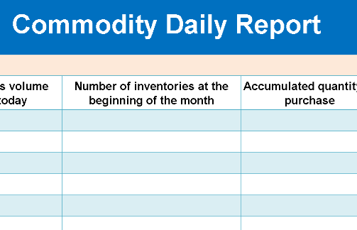 Commodity Daily Report – Excel ⭐⭐⭐⭐⭐