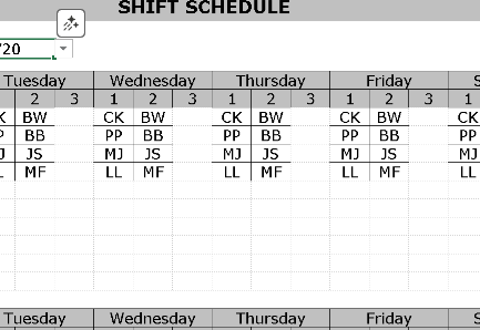 Employee Shift Schedule – Excel ⭐⭐⭐⭐⭐