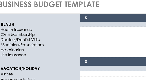 Business Budget Template – Excel ⭐⭐⭐⭐⭐