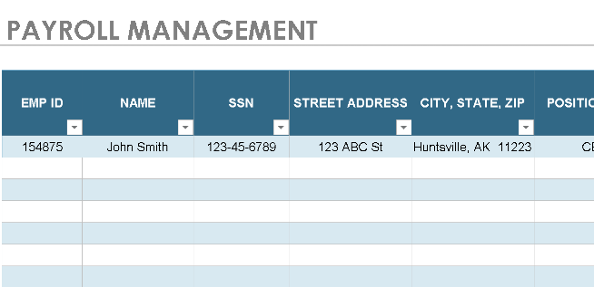 Payroll Management Template – Excel ⭐⭐⭐⭐⭐
