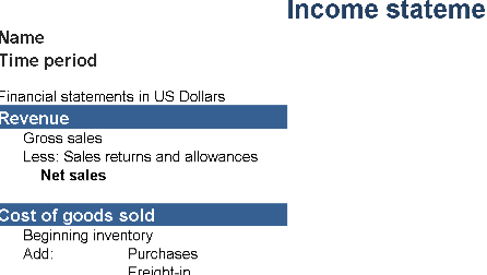 Income Statement (1-Year) – Excel ⭐⭐⭐⭐⭐