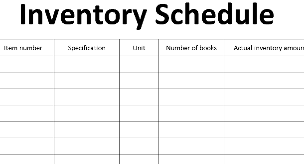 Inventory Schedule – Excel ⭐⭐⭐⭐⭐