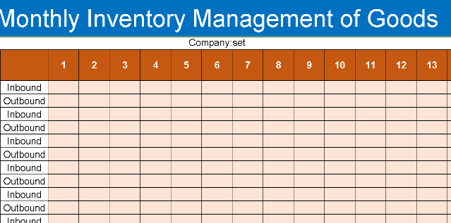 Monthly Inventory Management of Goods – Excel ⭐⭐⭐⭐⭐