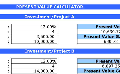 Present Value Calculator – Excel ⭐⭐⭐⭐⭐