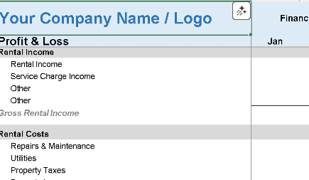 Real Estate Profit & Loss Template – Excel ⭐⭐⭐⭐⭐
