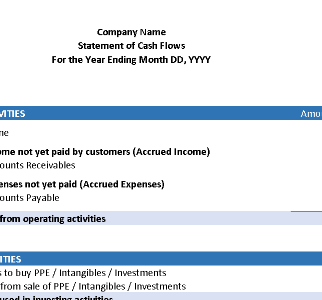 Simple Cash Flow Statement – Excel ⭐⭐⭐⭐⭐