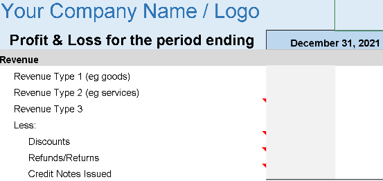 📊 SMALL BUSINESS PROFIT & LOSS TEMPLATE (.XLSX) ⭐⭐⭐⭐