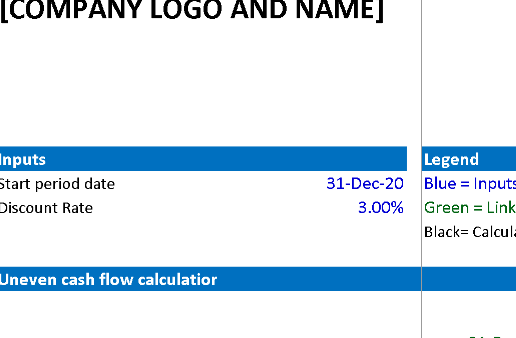 📊 UNEVEN CASH FLOW CALCULATOR (.XLSX) ⭐⭐⭐⭐⭐