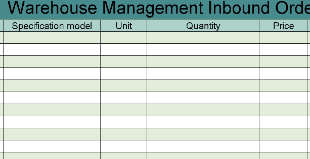 📊 WAREHOUSE INBOUND ORDER TEMPLATE (.XLSX) ⭐⭐⭐⭐⭐