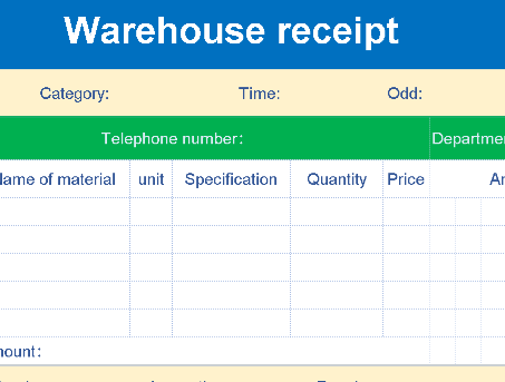 📊 WAREHOUSE RECEIPT & OUTBOUND ORDER TEMPLATE (.XLSX) ⭐⭐⭐⭐⭐