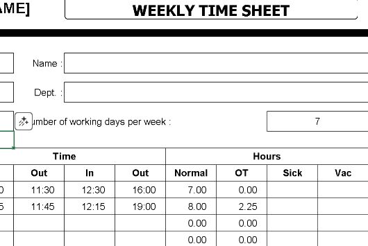 📊 WEEKLY TIME SHEET TEMPLATE (.XLSX) ⭐⭐⭐⭐⭐