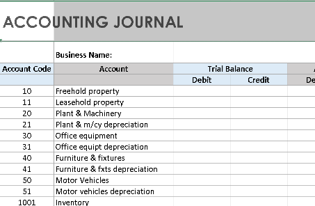 📊 ACCOUNTING JOURNAL TEMPLATE (.XLSX) ⭐⭐⭐⭐⭐