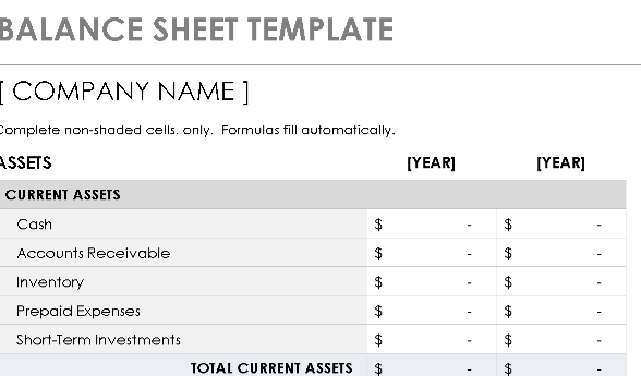 📊 BALANCE SHEET TEMPLATE (.XLSX) ⭐⭐⭐⭐⭐