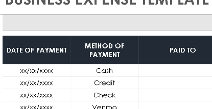 📊 BUSINESS EXPENSE TEMPLATE (.XLSX) ⭐⭐⭐⭐⭐
