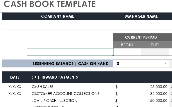 📊 CASH BOOK TEMPLATE (.XLSX) ⭐⭐⭐⭐⭐