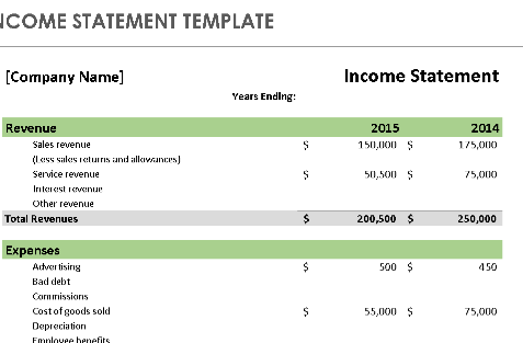 📊 INCOME STATEMENT TEMPLATE (.XLSX) ⭐⭐⭐⭐⭐