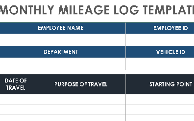 📊 MONTHLY MILEAGE LOG TEMPLATE (.XLSX) ⭐⭐⭐⭐⭐