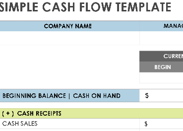 📊 SIMPLE CASH FLOW TEMPLATE (.XLSX) ⭐⭐⭐⭐⭐