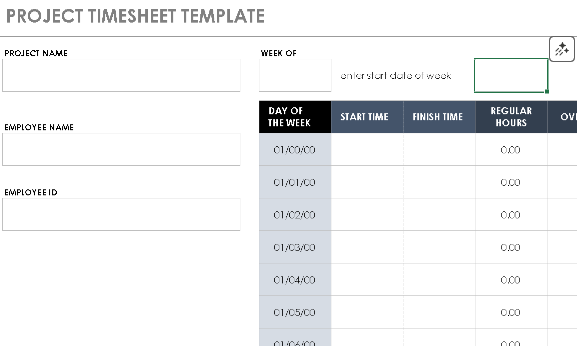 📊 PROJECT TIMESHEET TEMPLATE — EXCEL VERSION 1.0 ⭐⭐⭐⭐⭐