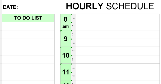📊 HOURLY SCHEDULE TEMPLATE — EXCEL VERSION 1.0 ⭐⭐⭐⭐⭐