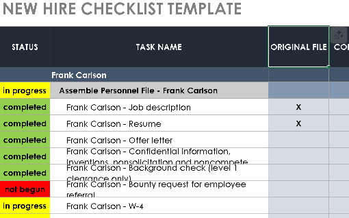📊 NEW HIRE CHECKLIST TEMPLATE — EXCEL VERSION 1.0 ⭐⭐⭐⭐⭐