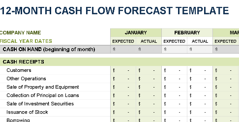 📊 12-MONTH CASH FLOW FORECAST TEMPLATE — EXCEL VERSION 1.0