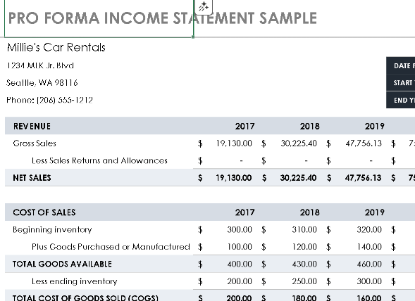 📊 PRO FORMA INCOME STATEMENT TEMPLATE — EXCEL VERSION 1.0