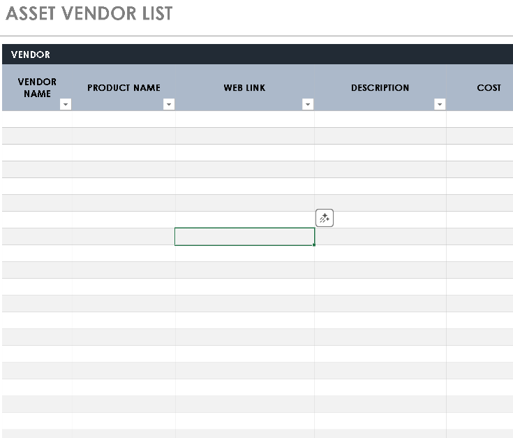 📁 ASSET TRACKING TEMPLATE — EXCEL VERSION 1.0 ⭐⭐⭐⭐⭐