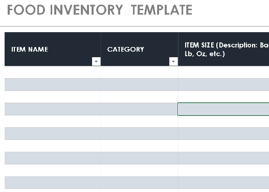 🍽️ FOOD INVENTORY TEMPLATE — EXCEL VERSION 1.0 ⭐⭐⭐⭐⭐