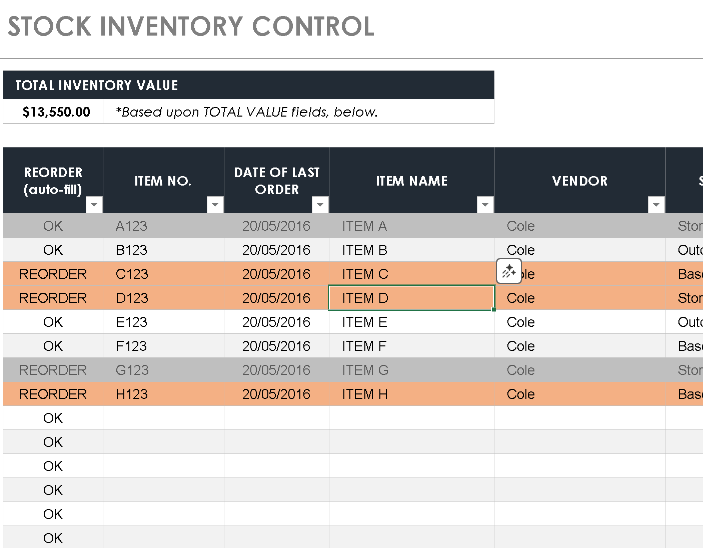🏬 STOCK INVENTORY CONTROL TEMPLATE — EXCEL VERSION 1.0 ⭐⭐⭐⭐⭐