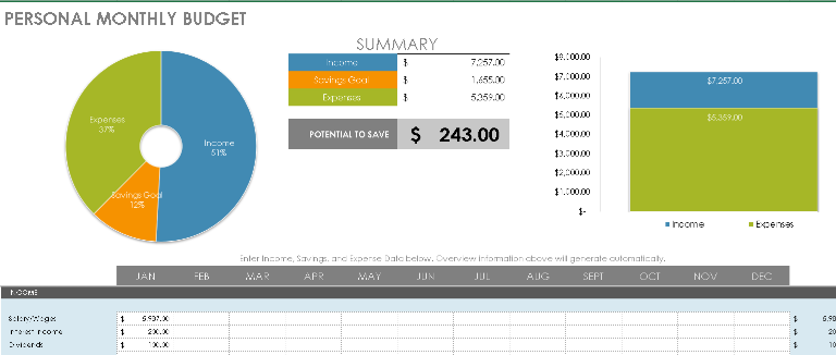 📆 PERSONAL MONTHLY BUDGET TEMPLATE — EXCEL VERSION 1.0 ⭐⭐⭐⭐⭐