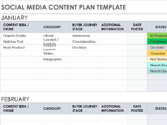 🧠 SOCIAL MEDIA CONTENT PLAN TEMPLATE — EXCEL VERSION 1.0 ⭐⭐⭐⭐⭐